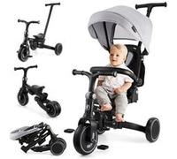 Tricycle Bébé évolutif 8 en 1 - siège pivotant 360°, Vélo Enfant, Draisienne Roues EVA increvables, Pliable, Confortable et sécurisé - Gris Gris