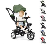 Tricycle Bébé Évolutif Jusqu'À 35 Kg, Velo Bebe pour Les Enfants À Partir de 1 an, Siège Réversible, Pare-Soleil Étendu en Trois Parties (vert)