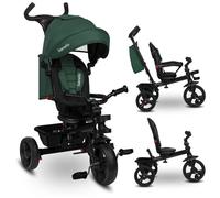 LIONELO Haari - Tricycle bébé évolutif - Jusqu'à 25 Kg - Siège réversible - Grand Panier Sac - Porte-gobelet - Roue Libre - Vert