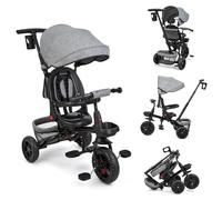 Tricycle Bébé Évolutif, Tricycle Enfant pour 10 Mois à 5 Ans, Vélo Poussette Enfant 6 en 1 avec Siège Réversible Pare Soleil Et Pédale
