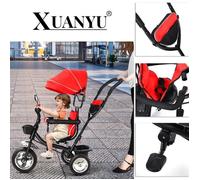 Tricycle bébé évolutif XUANYU - Rouge - 4 en 1 - Réglable - Auvent élargi - Roue à bulles
