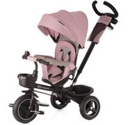 Tricycle Bébé Kinderkraft 5 en 1 SPINSTEP, De 9 Mois à 5 Ans, Siège Pivotant 360°, Cabine UPF50+, Roues PU Tout-Terrain, Rose