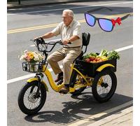 Tricycle Cargo électrique Pliable pour Adultes, idéal pour Les Courses et Les Pique-niques