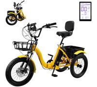 Tricycle Cargo électrique pour Adulte, Pliable à 3 Roues, pneus Larges de 18 Pouces pour Les trajets Domicile-Travail