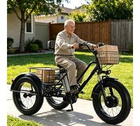 Tricycle Cargo électrique, Robuste, pour Seniors et Adultes