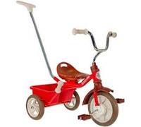 Italtrike - Tricycle Passenger - 10 Pouces - avec Benne et Frein à Main - Selle avec Dossier, Réglable 3 Positions - Canne Parentale - Dès 2 Ans - Look Vintage - Couleur Rouge