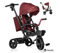 LIONELO Kori 2en1 Tricycle bébé évolutif de 1,5 jusqu'à 25 kg, siège Rotatif à 360 degrés, Roue Libre Dossier réglable, Porte-gobelet, Sac fermé, 2 paniers spacieux