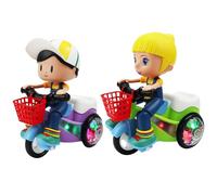 Tricycle De Danse Acrobatique Tournoyant, Véhicule Moto Dessin Animé, Jeu Musical Dynamique avec Lumières Cool Et Rotation 360 Degrés pour Fille Et Garçon À La Maison Idéal pour Le