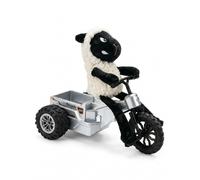 Tricycle de drift RC 1:18 rechargeable, peluche mouton, vitesse proportionnelle, LED, bac de rangement, véhicule tout-terrain 3 roues, cadeau enfants 6+, 1 pc, blanc