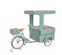 Tricycle De Vente Alimentaire,Chariot De Vente Ambulant,Café Mobile Avec Vitrine Réfrigérée,Pour Vente De Collations Et De Rues En Plein Air(Green,Style 1)