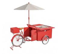 Tricycle De Vente Alimentaire,Chariot De Vente Ambulant,Café Mobile Avec Vitrine Réfrigérée,Pour Vente De Collations Et De Rues En Plein Air(Red,Style 2)