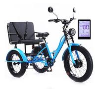 Tricycle électrique 20''*4'' pour adultes, vélo électrique 48 V/18 Ah, avec siège multifonctionnel, charge maximale : 150 kg, écran LCD + phare, cadre robuste en acier au carbone, pour la ville et l
