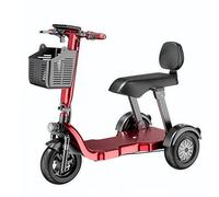 Tricycle Électrique À Usage Domestique, Petite Taille, Prise en Charge Et Retour pour Enfants, Personnes Âgées, Scooter pour Dames Et Enfants, Voiture À Batterie Pliable Red,10A