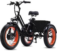 Tricycle Électrique Etrike pour Adultes, 20" X 4.0", Pliable, Pneus Larges, 3 Roues, Vitesse Maximale 20 Km/H, avec Grand Panier Et Batterie Amovible 48 V 15 Ah. A,20in