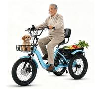 Tricycle électrique Pliable à 3 Roues pour Adultes, pneus de 18 Pouces, 3 Modes de Conduite