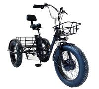 Tricycle électrique pliable à gros pneus de 20 pouces pour adultes, écran LCD numérique (vitesse, kilométrage, puissance, temps) + batterie amovible 48 V/13 Ah + autonomie 32 km, tricycle à pédales