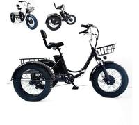 Tricycle électrique Pliable à Pédales 20 Pouces - 32 Km D'autonomie, avec Roues Larges Et Panier pour Les Courses, Batterie Amovible 48 V/13 Ah