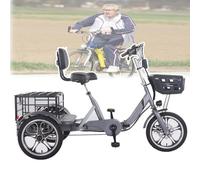 Tricycle Électrique Pliable,Batterie 400W 48V 12Ah,Transmission À 8 Roulements,3 Modes De Conduite,Pneus 10 Pouces,Vitesse 23Km/H,Autonomie 60Km,3 Réglages De Vitesse,Pour Seniors,Adultes,Grey