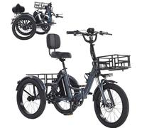 Tricycle électrique Pliable pour Adultes, 20 Pouces, Cadre Bas pour Les trajets Quotidiens