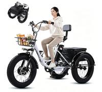 Tricycle électrique pliant en acier à haute teneur carbone