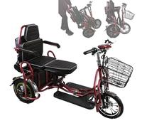 Tricycle électrique pour adulte, transmission à 3 vitesses, deux places, pliable, avec panier de rangement, charge maximale 100 kg, pneus 14 pouces, trajets quotidiens, adapté aux personnes âgées, a
