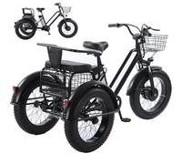 Tricycle électrique Pour Adultes - Charge 200 Kg, Vélo Cargo électrique à Pneus Larges De 20'' , Batterie Amovible 48 V/12 Ah - Autonomie 35 Km, Pour Les Trajets Domicile-Travail Et Les Voyages