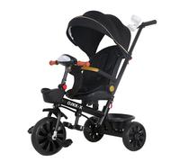 Tricycle Enfant 1-6 Ans Avec Canopy Et Pédales - Tricycle Bébé Évolutif Multifonction, Siège Rotatif, Dossier Inclinable, 40 - 50