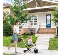 Tricycle Enfant Évolutif 3-En-1 Blanc - ERROLVES - Poignée Poussée Siège Pédales Ajustables - Pour Bébé 18 Mois À 4 Ans