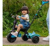 TP Toys Tricycle Évolutif 4-en-1 Bleu Unicorn - Dès 12 Mois - Pare-Soleil UV, Ceinture 3 Points, Poignée Parentale, Barre de Sécurité, Repose-Pieds - Trike Bébé Jusqu’à 23 kg
