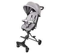 Tricycle Enfant Évolutif avec Siège Réversible, Tricycle Bébé avec Poignée de Poussée Réglable, Vélo Bébé Tout-Petit, Vélo de Marche, Siège Réversible, 30 x 55 x 86,5 cm - Gris