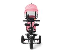Tricycle Enfant Évolutif avec Siège Réversible Trike Bebe, Velo Poussette Bebe Évolutif,Roues Silencieuses et Pare-Soleil Tricycle à pédale-(b) 4 en 1 (Rose)