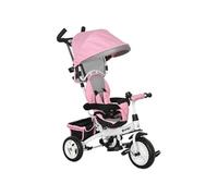 Tricycle enfant évolutif pare-soleil pliable canne télescopique amovible acier rose