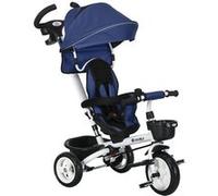 Tricycle enfant évolutif pliable pare-soleil canne télescopique amovible siège réversible bleu Bleu G