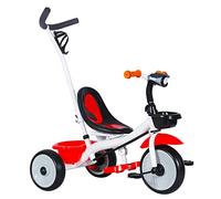 Tricycle Enfant Évolutif - Tricycle à Pousser pour Filles et Garçons, avec Barre à Pousser et Panier Vélo 3 Roues Tricycle Enfant Jeux Jouet Sport extérieur- 75 * 50 * 87 cm-Blanc et Rouge