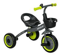 Tricycle Enfant Multi-Équipé Garde-Boue Sonnette Panier Pédales Antidérapantes Siège Réglable Avec Dossier Métal Noir