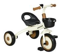 Tricycle enfant multi-équipé garde-boue sonnette panier pédales antidérapantes siège réglable avec dossier métal blanc G