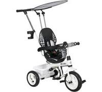 Tricycle enfant pare-soleil pliable canne amovible benne rangement acier blanc noir Noir G