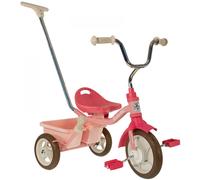 Tricycle rose avec canne et benne