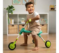 The Bugs Tricycle Bébé ScuttleBug XL - 3 Roues Réglable en Hauteur - Dès 2 Ans - Pliable en 3 Clics - Roues XL Silencieuses - Pour Intérieur/Extérieur - Bleu Vert