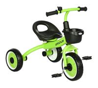 Tricycle enfants AIYAPLAY avec sonnette et panier - selle réglable avec dossier - pour enfant de 2 à 5 ans vert