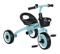 AIYAPLAY Tricycle enfant – sonnette, panier, selle réglable avec dossier – 2–5 ans bleu