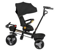 Tricycle Enfants,Dossier inclinable,Draisienne Évolutif, Trike Bebe, Velo Poussette Bebe Évolutif, Roue Libre, Barre de poussée, Convient aux Enfants de 9 Mois à 5 Ans,(b) 100 x 75 x 50 cm - Noir