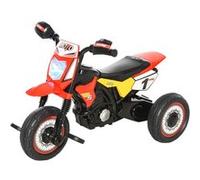 Tricycle enfants moto cross effets musicaux et lumineux coffre rangement rouge