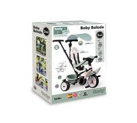 Smoby Life - Tricycle Baby Balade - Evolutif 3 en 1 - Poignée Parentale Réglable - Frein de Parking - Pare Soleil Anti-UV - Matière Recyclée - A Partir de 10 Mois Jusqu'à 3 Ans - Fabrication Espagnole