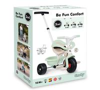 Smoby Tricycle Be Fun Confort 3 en 1 Poignée réglable 3 hauteurs Siège réglable Dès 10 mois