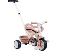 Tricycle évolutif 3 en 1 SMOBY Be Move Confort 10 mois à 3 ans Arceau de sécurité Ceinture Beige roues silencieuses anti-crevaison Guidon ajustable 3 niveaux