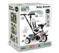 Smoby Tricycle Life Baby Balade – Évolutif 3 en 1, poignée parentale réglable, pare-soleil anti-UV