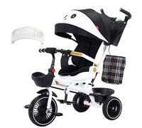 Tricycle Evolutif, 6 en 1, Poussette Canne, 6 mois à 6 ans, Jusqu'à 50kg, Dossier Réglable, Siège rotatif à 360°, Pare-Soleil,