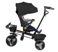 Tricycle évolutif Bébé avec Siège Pivotant à 360° vélo 2 Ans - Poussette Bébé, 1-5 Ans ou 25 kg - Lumière, Rangement, Capote Extensible et Poignée Parentale (Noir, 81 x 60 x 95 cm)