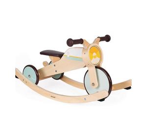 Tricycle Évolutif en Bois pour Enfants - Jouet à Bascule et Porteur